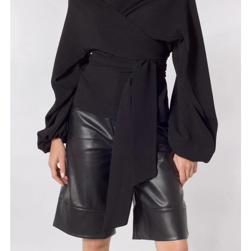 Elegant Black Wrap Top